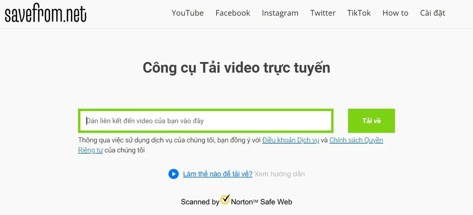 SaveFrom tải video Youtube đơn giản